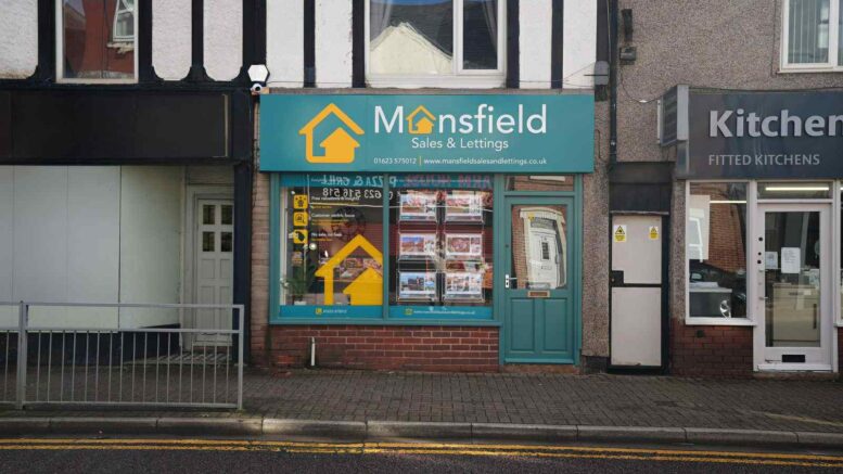 The Mansfield Sales and Lettings shopfront in Outtsram Street, Sutton.